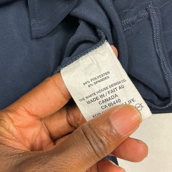 Sympli Long Tunic Top Blue V-Neck Flowy Asymmetrical Shirt Side Slits Size 4 - Picture 5 of 9